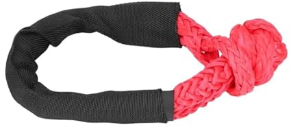 CYBSFKJ Cuerda sintética de grillete suave de 17T for 4x4, correa de grillete for vehículo UTV 4x4, cuerda protectora, remolque de servicio pesado, remolque todoterreno, cabrestante ATV(Red)