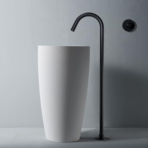 Robinet Salle Bain Baignoire Au Sole Noir Monotrou Mitigeur Monocommande Baignoire Hauteur de Sortie D'eau 960mm,noir