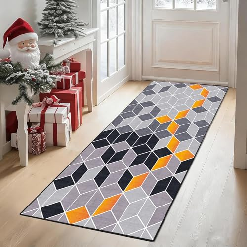 CONGCLI Teppich Wohnzimmer 70 x 140 cm rutschfest - Waschbar - Saugfähig – Kurzflor, Weiche & Langlebige Teppichläufer Flur Modern für Wohnzimmer Flur Büro Schlafzimmer Küche, C