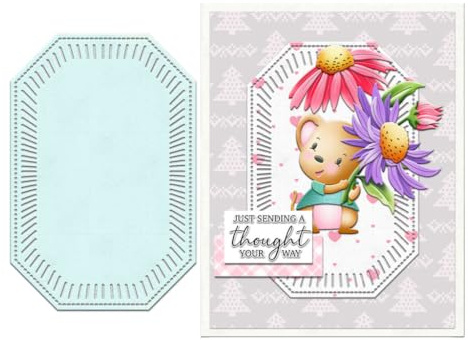 Sredwtk Hintergrund Rahmen Stanzschablonen Rahmen Metall Prägeschablonen Stanzformen Schneiden für DIY 3D Karte Sammelalbum Scrapbooking Fotoalbum Deko