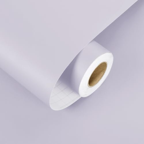 HotDecor Self Adhesive Purple Wallpaper for Bedroom Vinyl Wrap for Kitchen Cupboards Sticky Back Lilac Wallpaper Worktop Vinyl Covering Plain Purple Contact Paper Nursery Hallway Wall Decor 40 x 200cm