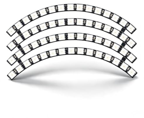 Oumefar 60 Bitars WS2812 5050 RGB LED Ring Lamp Board Rund Ljusmodul Panel med 5V Digital Port för Hemrumsdekoration Microcontroller