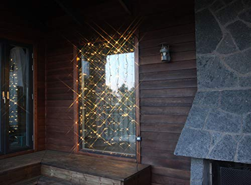 LED Lichtervorhang 1x2 m für Beleuchtungs-System 24 von Star Trading, Lichterkette schwarz für außen, 98 LEDs warmweiß, IP44