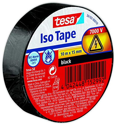 Tesa Nastro Isolante, 10M X 15Mm, Nero