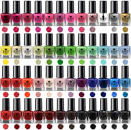 Splash 50 x Set di Smalti per Unghie con 48 Colori Diversi + 2 Set di Adesivi per Nail Art