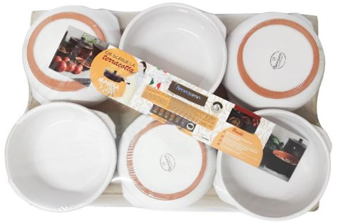 Benegiamo CERAMICHE Set 6 TEGAMINI Gnocchi Terracotta IDONEI per MICROONDE