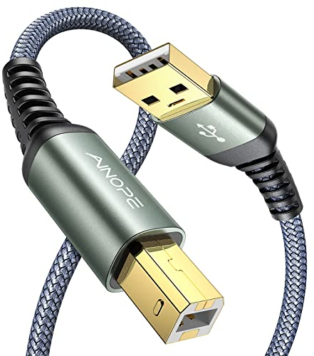 AINOPE Druckerkabel Usb Kabel 2M Usb B Kabel Bricht Nicht Usb A auf Usb B Vergoldet Drucker Kabel Hohe Geschwindigkeit USB 2.0 Kabel Kompatibel mit HP, Canon, Dell, Epson, Lexmark, Xerox, Brother