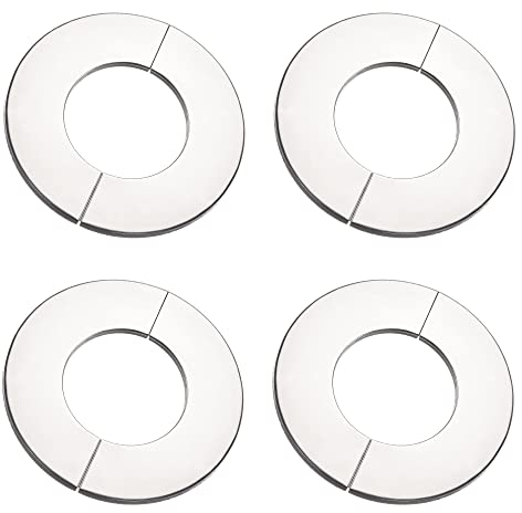 sourcing map Wall Split Flange, Stainless Steel Round Escutcheon Plate for 50mm Diameter Pipe 4Pcs