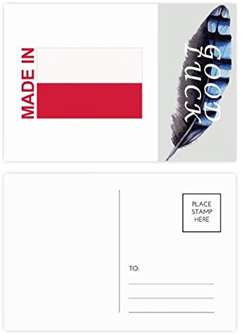 Postkarten-Set mit Glücksfedern, hergestellt in Polen, 20 Stück