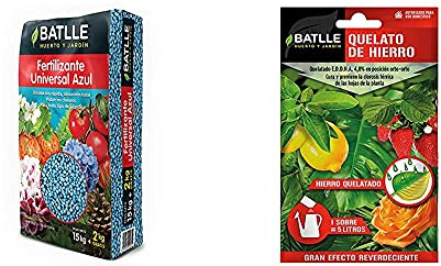 Semillas Batlle Fertilizante Universal Azul Saco 15Kg + Fertilizante Quelato de Hierro sobre para 5L -