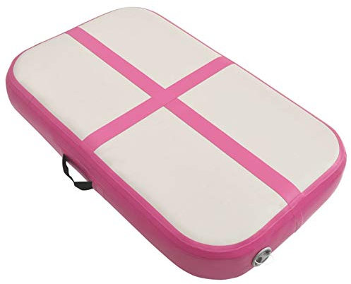 Susany Aufblasbare Gymnastik, Gymnastikmatte mit Luftpumpe und Tragetasche für Übungsgymnastik, Training, Pool, 60x100x10 cm PVC Rosa