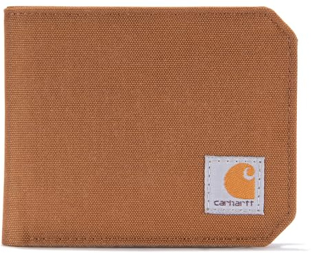 Carhartt Men's Nylon Duck Bifold Wallet, Carhartt Brown