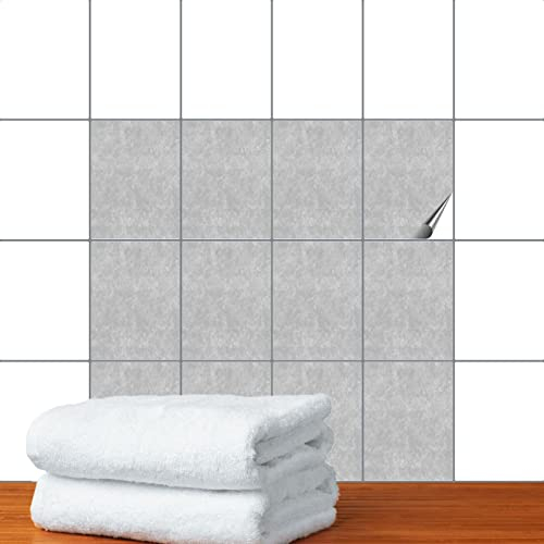 FoLIESEN - Fliesenaufkleber 15x20 cm | Deko-Aufkleber für Küche & Bad | Fliesen-Folie zum Aufkleben | Shades of Grey, .:50 Stück
