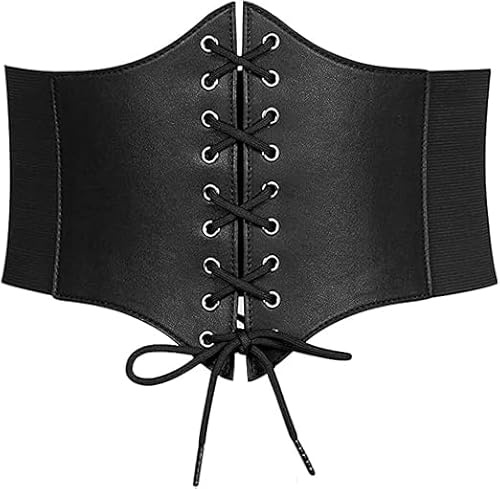 VicSec Ceinture Corset pour Femme Cuir Corset à Lacets Ceinture Élastique Ceinture Rétro Ceinture de waspie pour femme, ceinture à lacets, corset élastique pour fille