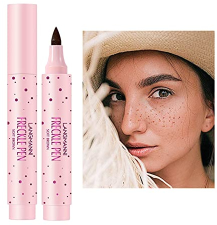 Stylo de tache de rousseur semi permanent, Freckle Pen, Fausses Taches de Rousseur, Outil de Maquillage de Taches de Rousseur pour le Maquillage Sans Effort Naturel, Imperméable (02#Dark brown)