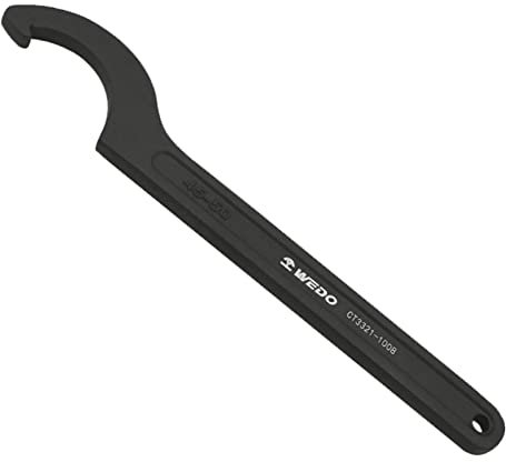 WEDO C Hakenschlüssel Spannzangen Rundmutter für 58-62mm,40 Chromstahl,Länge 242mm,C-FöRmiger SchraubenschlüSsel,Nutmutternschlüssel,zum Anziehen oder Lösen von Nuss,DIN 1810