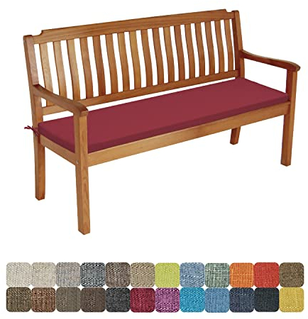 WTHYGB Bankauflage Sitzkissen Bankkissen 140 X 50 X 8CM Waschbar Abnehmbarem Stuhlkissen rutschfeste Gartenbankauflage Auflage für Gartenbank Terrasse Schaukel Gartenmöbel -Rot