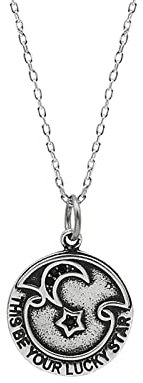 BCughia Modeschmuck Lange Kette, Kette für Männer Silber Längliches Kabel Sterling Silber Halskette für Herren und Damen Mond und Sterne 650mm