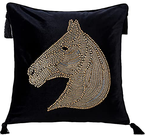 Schwarzes Wurfkissen Samt, Schmetterling Diamant Dekor Wurfkissen Füllstoff Heimdekoration Rücken Lendenwirbelstütze Kissen für Autositz, Sofa, Schlafzimmer, 45 x 45 cm