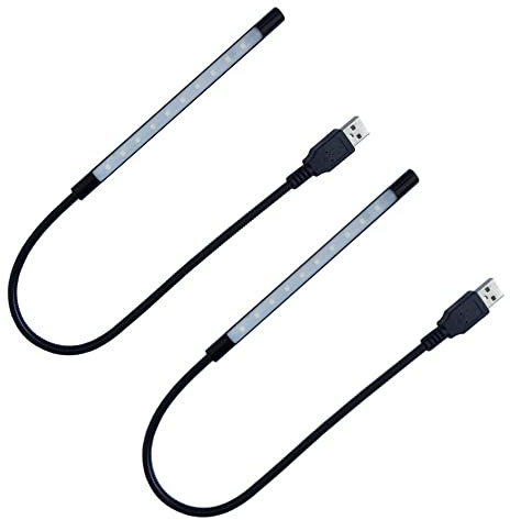 DZYDZR 2PCS LED USB Lampe - Touch Schaltertragbar Dimmbare Buchlampe Flexibles Licht für Notebook (Schwarz)