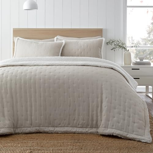 Catherine Lansfield Cosy Nori Soft Sherpa 220x230 cm Bedspread Cream