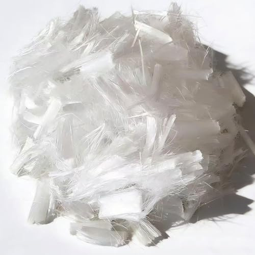 Fibre de polypropylène pour ciment et béton, additif de fibre de ciment, résistant aux chocs, anti-infiltration, mélange de béton pour bâtiment, mur, jardin, anti-fissuration, blanc (19 mm, 1,6 kg)