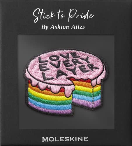 Moleskine Sticker Patch für Notizbuch oder Tagebuch, Personalisierte Sticker Pride Cake, Love Every Layer entworfen von Künstler Ashton Attzs, Format 5x5cm
