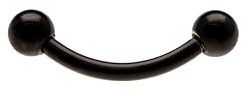 OTHER Piercing Augenbrauen Banane Titan Curved Barbell Piercing Lippenpiercing Augenbrauenpiercing Damen Herren Labret Septum Ring Helix Rook Ohr Schmuck Piercings Schwarz 1,2x10x2,5 mm