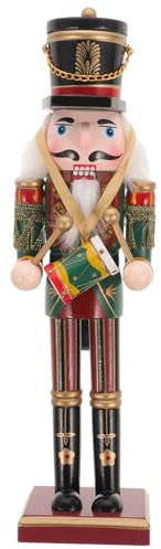 Warmhm Calendrier De Lavent Roi De Noël en Bois Casse-Noisette Compte À Rebours pour Noël Casse-Noisette en Bois Ornement Décor De Fête De Noël (30Cm)
