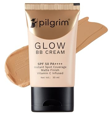 Pilgrim – Den beige glöd BB Cream 30 g | BB-kräm för kvinnor med niacinamid, hyaluronsyra och C-vitamin | matt finish, omedelbar fläcktäckning med SPF 50 PA++++ | Alla hudtyper