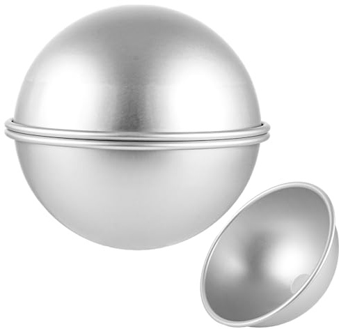 ZOFUN 2 Stück Halbkugel-Backform 20cm, Aluminium Halbkugel Kuchenform Silber Eloxiertes Kugelkuchenform, Badekugel Backform Runde Kugel Kuchenformen Gebäckform für kindergeburtstag Party-Kuchen
