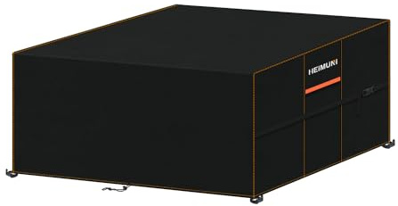 HEIMUNI Funda Muebles Exterior Impermeable, Funda Mesa Jardín Rectangular | Funda para Muebles de Jardin 420D Oxford, Cubierta Muebles Jardin Funda Protectora Mesa Exterior Anti Viento 160x130x90cm