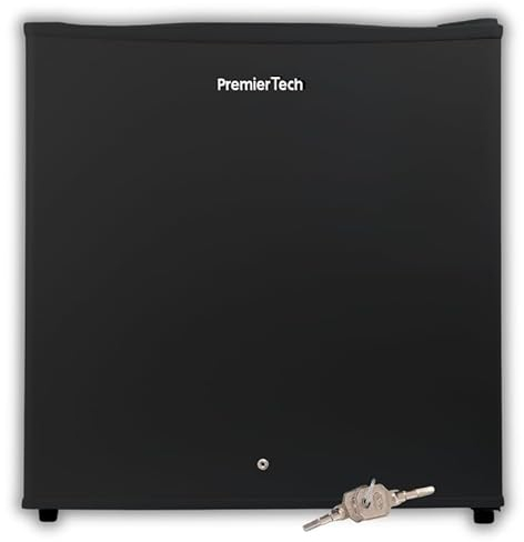 PremierTech PT-FR32BK Mini Congelatore Verticale con Serratura Nero 31 Litri Classe Energetica E 4 Stelle -24 Gradi Frigo Freezer Compatto per Hotel Casa Ufficio B&B Sicurezza Aggiuntiva