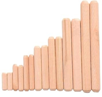 OZFENGH M6/8/10 mm Holzdübel, Schrank, Schublade, rund, geriffelt, Holz, Bastelstifte, Stangen-Set, Möbelbeschlag, Holzstifte, 50/100 Stück (Size : M10 x 60mm 50PCS)