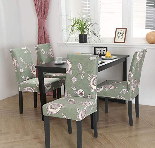 hfdch Stuhlhussen Vintage Blumen Blätter Stuhlhussen Universal Stretch Stuhlbezug Elastische Moderne Stuhl Hussen Set Abnehmbare Dekoration Stuhlabdeckung Für Esszimmer Party Hotel Restaurant Deko