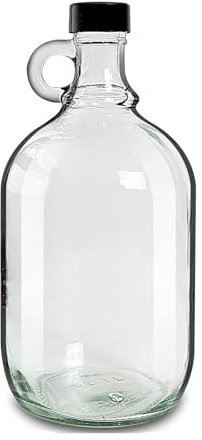 AnzAga Glass Beer Growler, Polyseal Caps, Clear Growlers for Beer,0.5 Gallon/2 Liter