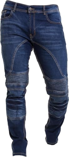 Rider Protec® Men's Motorcycle Jeans Aramid Protective Linning Motorbike Denim Jeans Riding Pants with Removable Armour Biker Trousers for Men