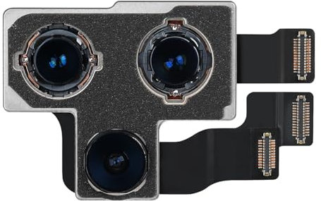 Risidamoy Ersatz-Kameraobjektiv für iPhone 11 Pro Max, OEM-Hauptkameraobjektiv, Ersatz für iPhone 11 Pro, Ultra-Weitwinkel-Teleobjektiv, Smart HDR, stabiles Metallgehäuse, Flexkabel, Verbindungsstück,
