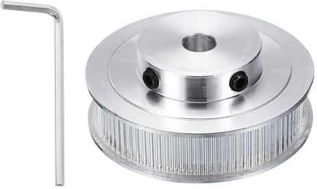 sourcing map GT-2 Pulley Synchronous Wheel 80 Teeth 8mm Bore, Fit with 10mm Width Belt, Aluminum Alloy Timing Pulley Wheel with a Wrench for 3D Printer, CNC Machine