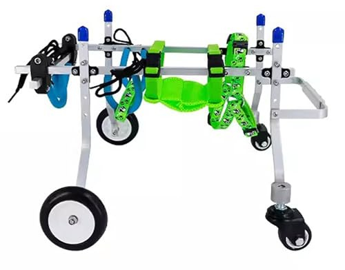 Carrello Cani Disabili Sedia a Rotelle per Animali Domestici a 4 Ruote per Artrite, Aiuti per Deambulatori In Alluminio per Cani di Piccola Taglia, Carrello di Supporto per Fianchi Regolabile e Disabi