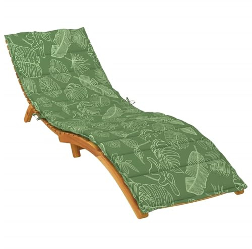 CLALER 200x70x4cm Auflage Gartenliege, Polster Sonnenliege Strandliege Liegenauflage, Eckbänder & Einstellband, Outdoor, Grün