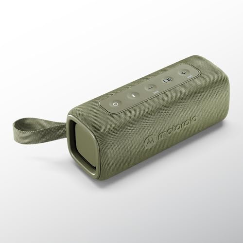 Motorola Sound - Altoparlante Bluetooth wireless ROKR 600 - Suono potente da 30 W, resistente all'acqua e polvere, funzione broadcast per collegare oltre 20 altoparlanti, 6 ore di riproduzione, verde