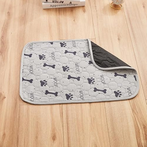FANSU 2 Stück Welpen Unterlagen,Pfotenabdruck Wiederverwendbare PIPI Matten für Hunde,Inkontinenzunterlage Waschbar, Welpenunterlage für Welpen,oder Inkontinente Hunde (60x80cm,Pfotenabdruck 2)