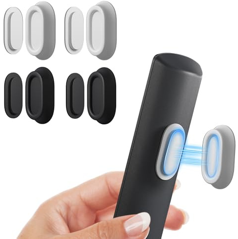 Nearockle Universal Silikon Magnetischer Fernbedienung Halterung Wand | Stark Klebender Wandhalterung Fernbedienung fur TV/Klimaanlagen/Ventilator (4 Stück, Schwarz+Weiß)