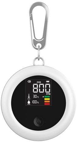 Détecteur de dioxyde de carbone, compact et portable, alarme visuelle, surveillance de la température et de l'humidité, batterie longue durée de vie de 24 heures