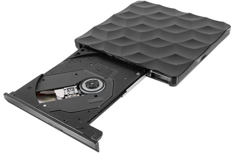 KONTONTY External Optical Drive Portable Dvd Burner Usb Cd Rom Writer for Laptop Desktop Computer Use Dvd Movies and Cd Data Storage