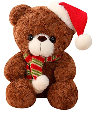 Abaodam Orso Di Natale Bambola Di Peluche Natalizia Decorazioni Decorazione Giocattoli Musicale Tasso Ripieni Orso Di Peluche Del Festival Di Bambola Di Natale Brown Peluche Corto