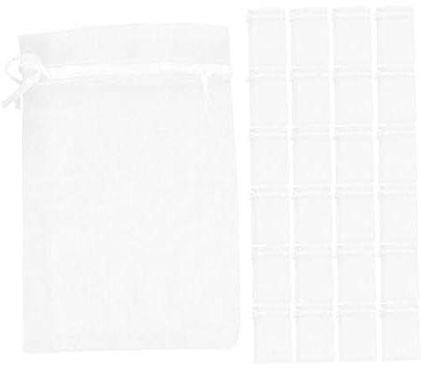 Tofficu 50 Stück Kleine Weiße Organzabeutel mit Kordelzug Leicht Langlebig Transparente Geschenkbeutel für Schmuck Süßigkeiten Hochzeit Party und Geburtstagsgeschenke