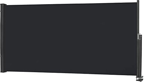 Tenda da sole laterale estensibile 120 x 300 cm e giacca antivento per balcone, terrazza, giardino, resistente, colore antracite