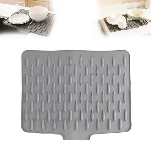 EliphonTowne Silicone Draining Mat - Silicone Drying Mat, No-Spill Heat Resistant for Kitchen Sink, Non-Slip Dish Drainer, Silicone Mats for Worktops, Worktop Saver, Folding Draining Board